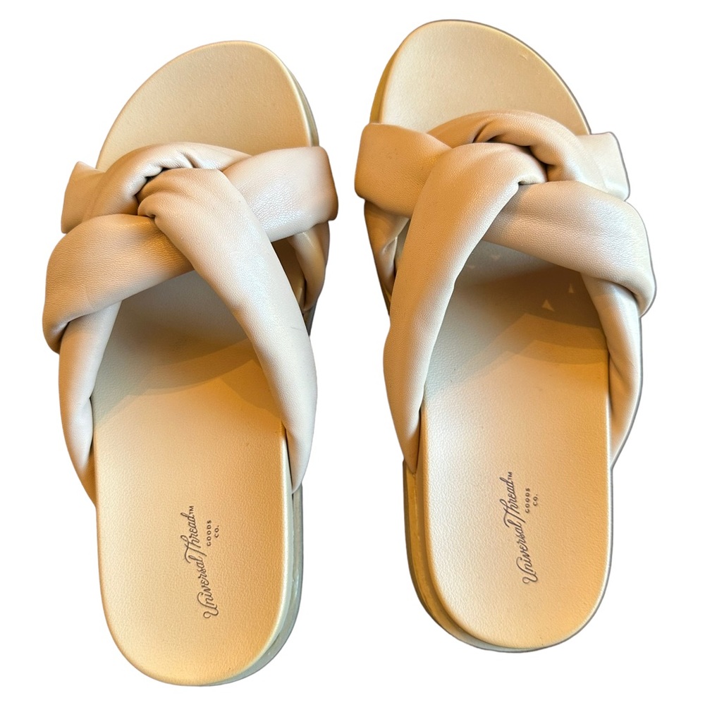 Universal Thread Beige Slip On Flip Flop Shoes